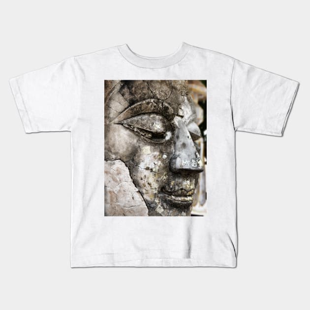 Thai Buddha head Kids T-Shirt by thehollowpoint